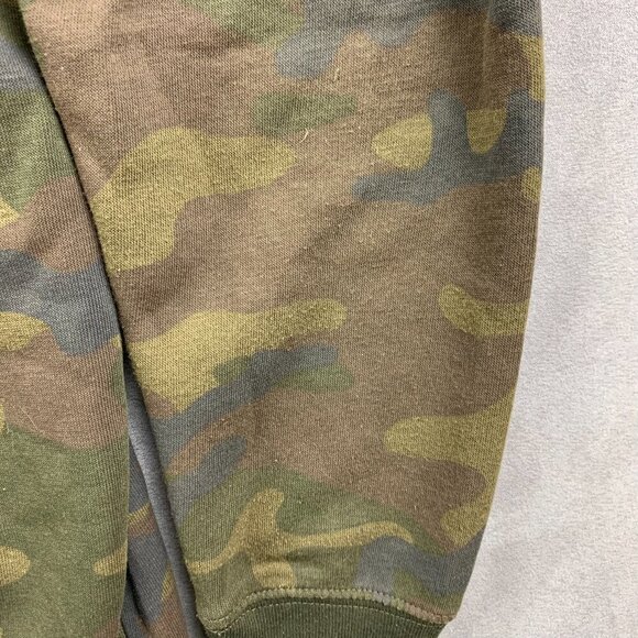 Gap Mens Sweater Small Green Camo Hoodie Long Sleeve Soft Arch Logo Pullover - Picture 9 of 10